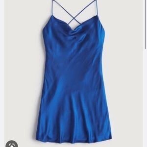 NWT blue silk slip dress